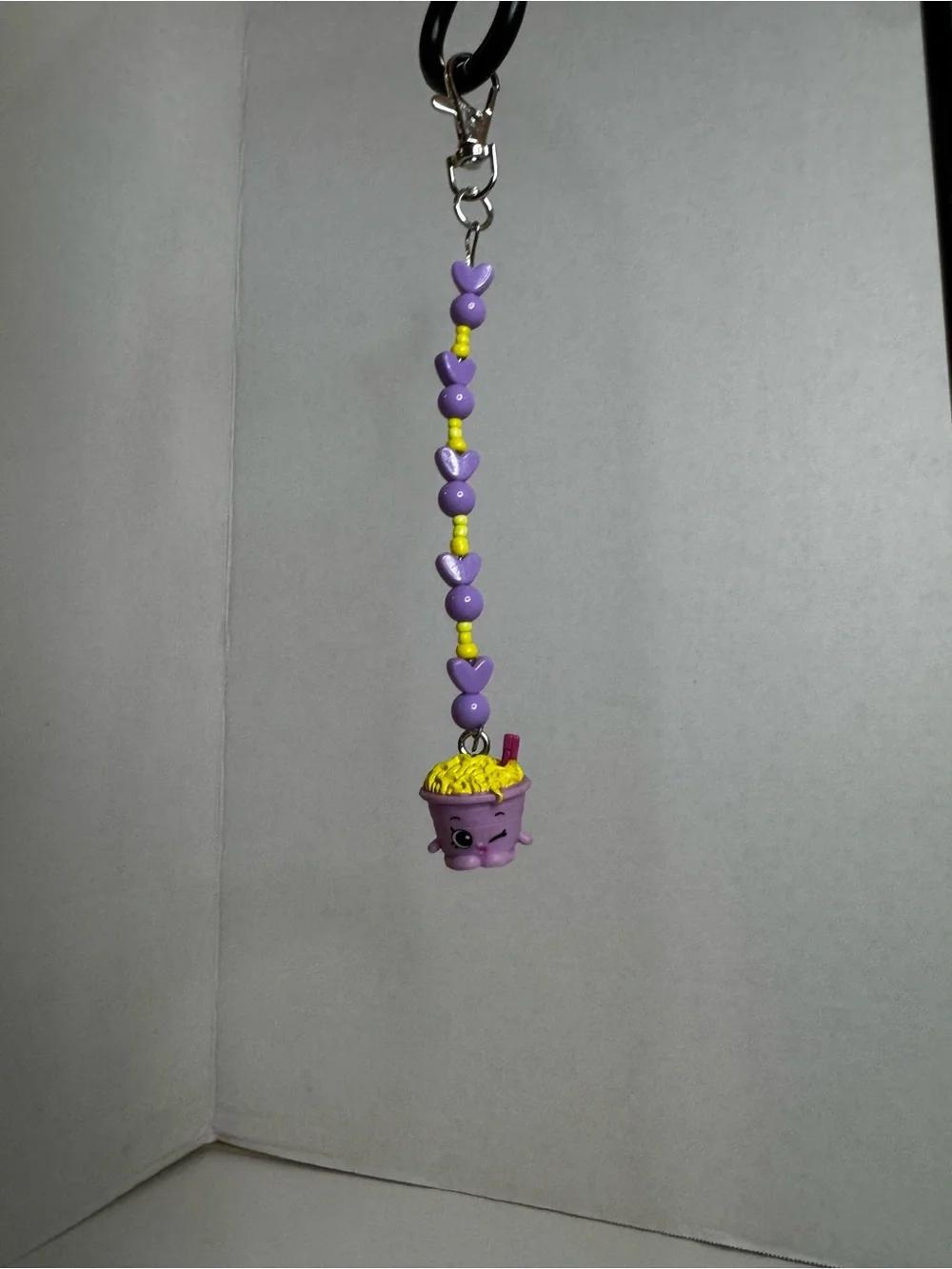 Shopkins Purple and Yellow Noodle Cup Keychain Charm